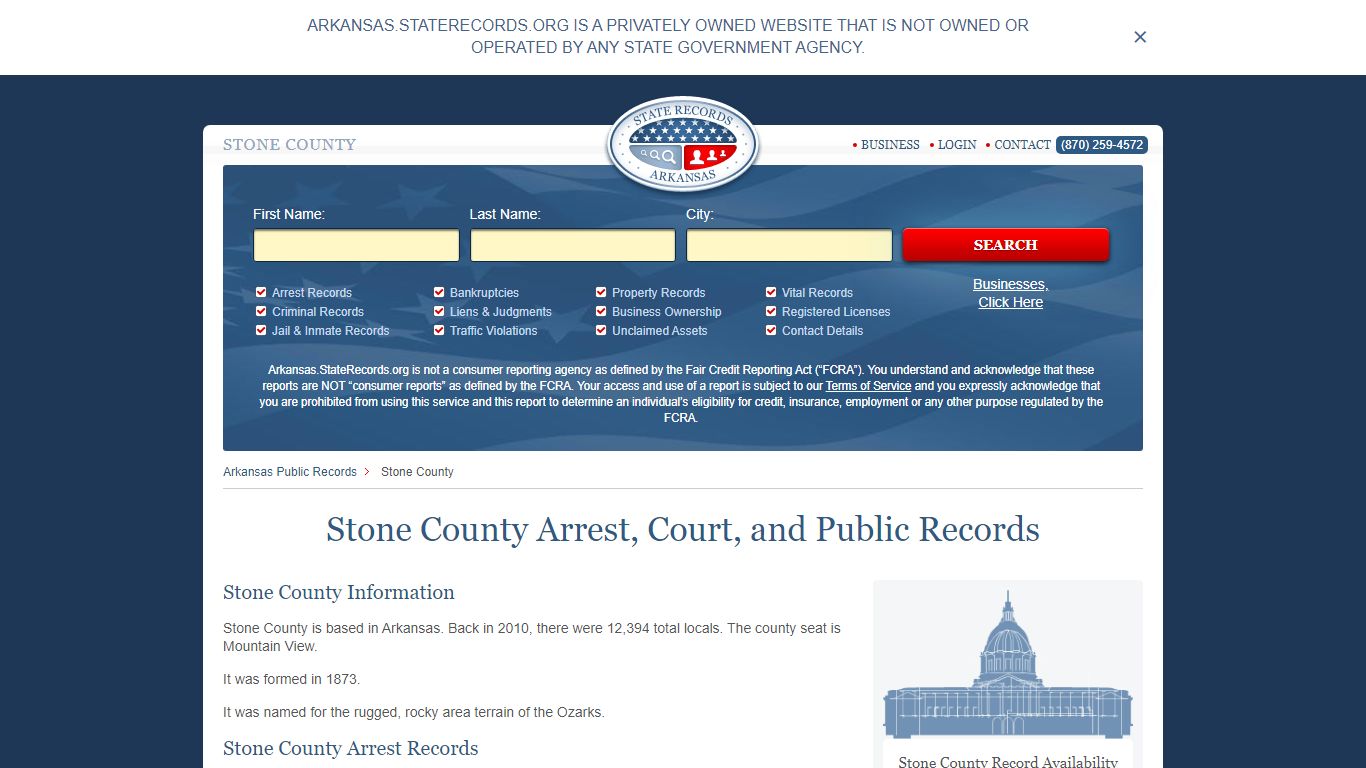 Stone County Arrest, Court, and Public Records